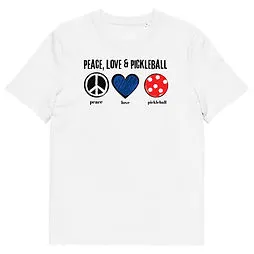 Peace, Love & Pickleball (RWB) Unisex Organic Cotton T-shirt