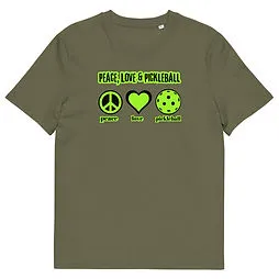 Peace, Love & Pickleball (G) Unisex Organic Cotton T-shirt
