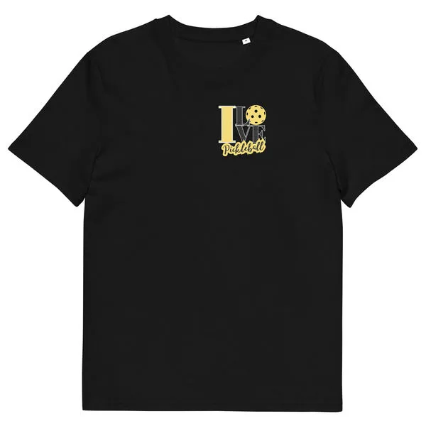 I LOVE Pickleball (Y) Unisex Organic Cotton T-shirt